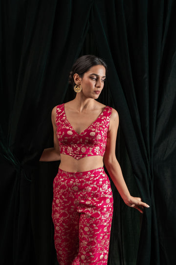Triple V Brocade Blouse