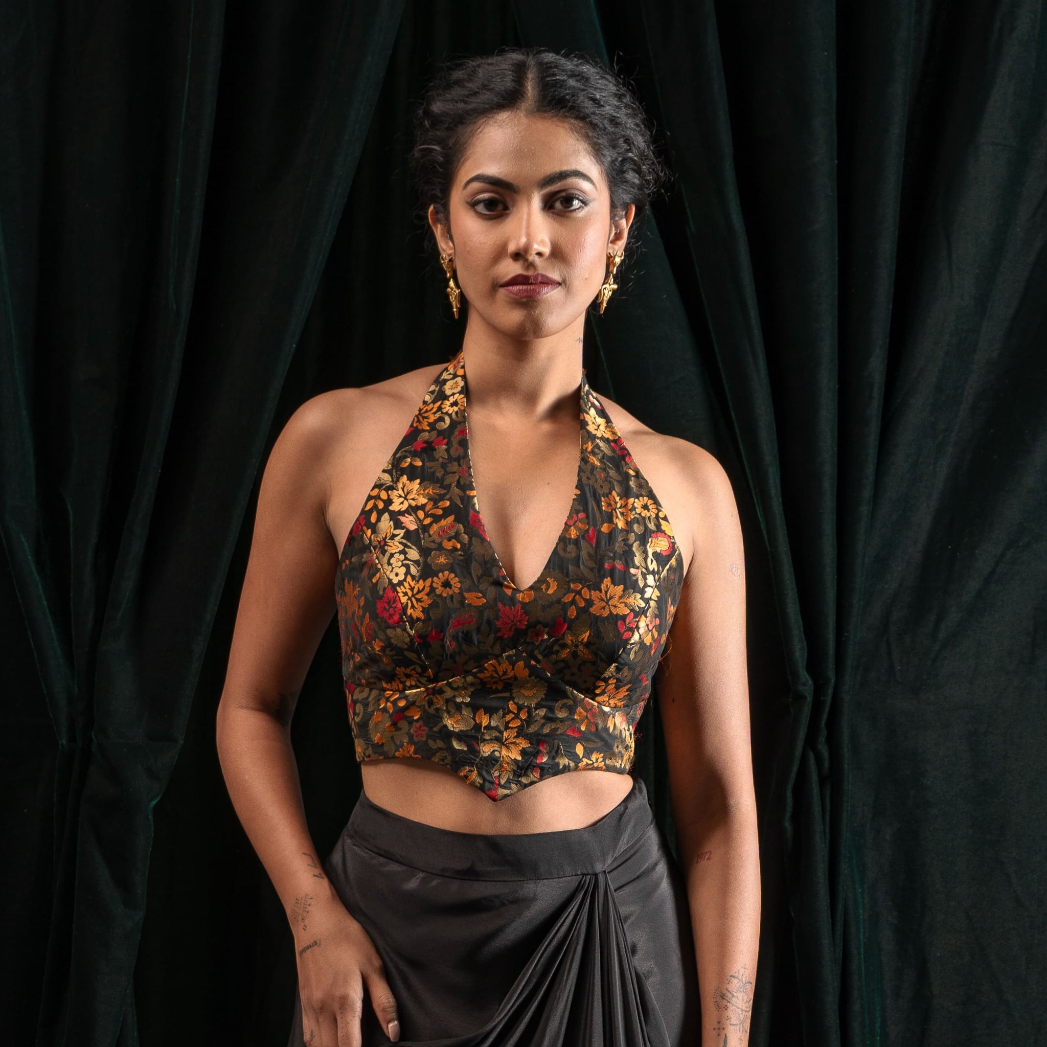 Onyx Halter Blouse